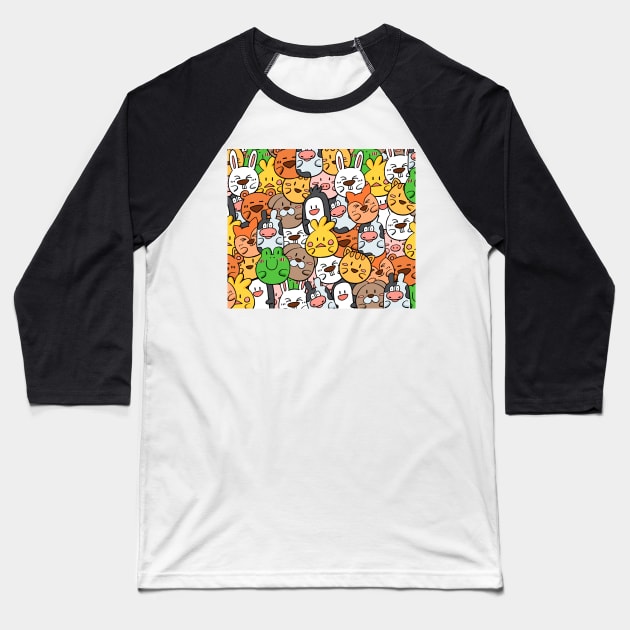 Cute little animals cartoon Baseball T-Shirt by timegraf